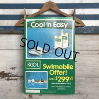 Vintage KOOL "Cool'n Easy" Cigarette Tabacco Poster Sign (S286) 