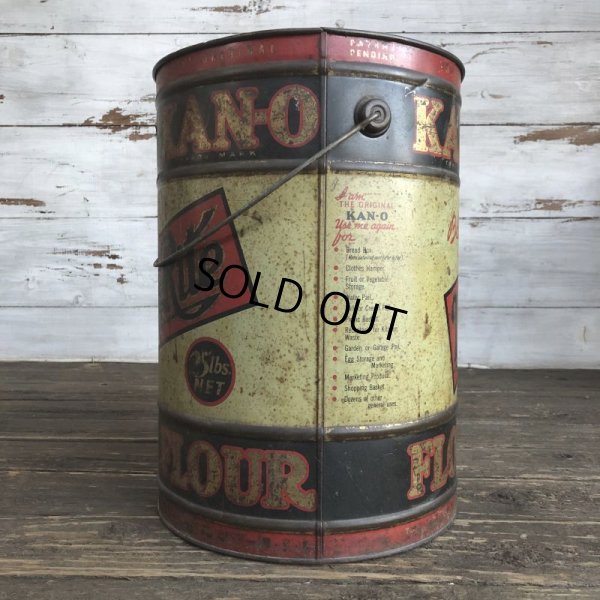 画像4: Vintage Bleached Made Rite Flour KAN-O tin pail can (S289)