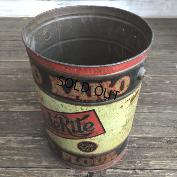 画像5: Vintage Bleached Made Rite Flour KAN-O tin pail can (S289)