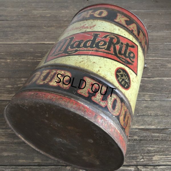 画像7: Vintage Bleached Made Rite Flour KAN-O tin pail can (S289)