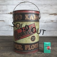 Vintage Bleached Made Rite Flour KAN-O tin pail can (S289) 