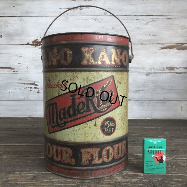 画像1: Vintage Bleached Made Rite Flour KAN-O tin pail can (S289) 