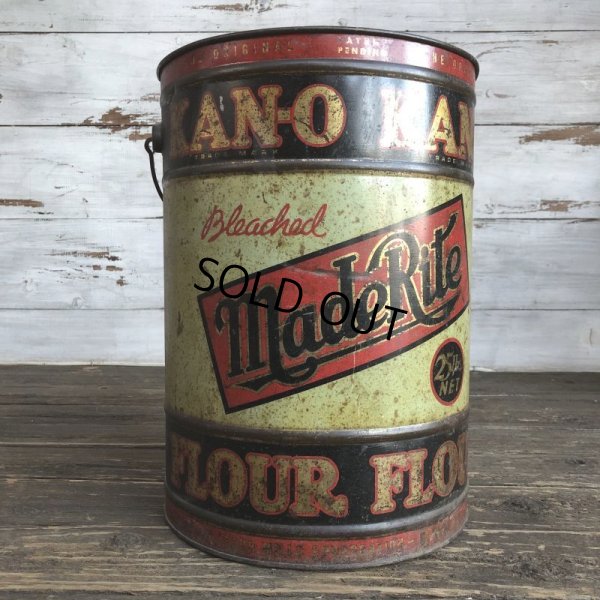 画像3: Vintage Bleached Made Rite Flour KAN-O tin pail can (S289)