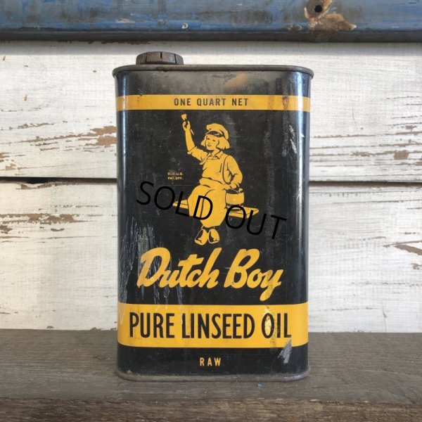 画像1: Vintage Dutch Boy Paint Linseed Oil One Quart Can (S296)