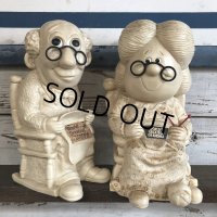 Vintage Message Doll Big Size Grandpa Grandpma Set (S316) 