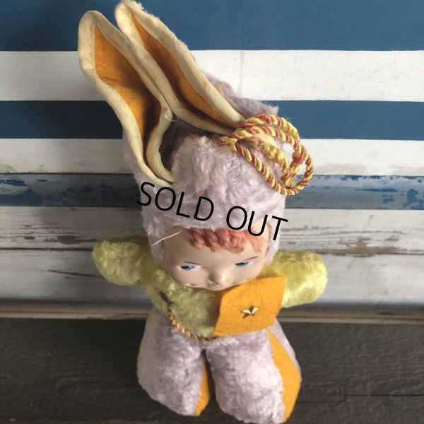 画像2: Vintage Celluloid Face Kids Bunny Costume Doll 43cm (S320）