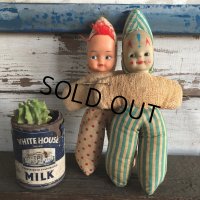 Vintage Rubber Face Baby Clown Doll Set (S323）