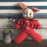 Vintage Celluloid Face Valentine Bunny Doll (S324）