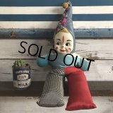 Vintage Celluloid Face Clown Doll 60cm (S322）