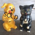 50s Vintage Ken-L Ration Fido Dog Fifi Cat S&P Shakers (S331)