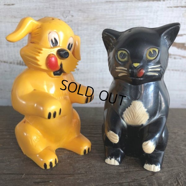 画像1: 50s Vintage Ken-L Ration Fido Dog Fifi Cat S&P Shakers (S331)