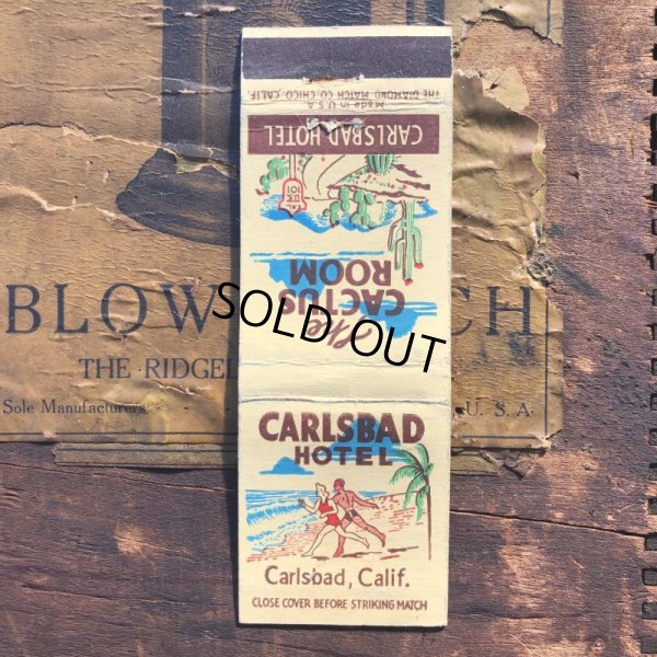 画像1: Vintage Matchbook CARLSBAD HOTEL (MA1725)