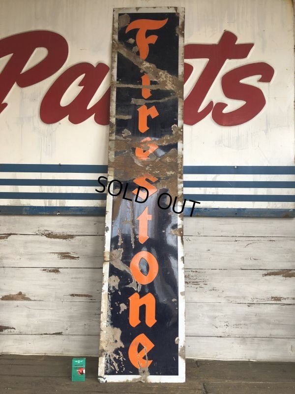 画像6: 40s Vintage Original Firestone Tires Vertical Porcelain Sign (S343）