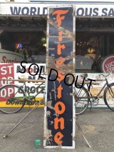 40s Vintage Original Firestone Tires Vertical Porcelain Sign (S343）