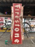 画像9: 50s Vintage Firestone Tires Double-sided Bow-tie Sign (S344）