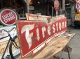 画像2: 50s Vintage Firestone Tires Double-sided Bow-tie Sign (S344） (2)