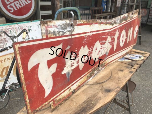 画像5: 50s Vintage Firestone Tires Double-sided Bow-tie Sign (S344)