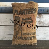 Vintage Planters Mr Peanuts Burlap Bag ROASTED PEANUTS 1LB (S422)