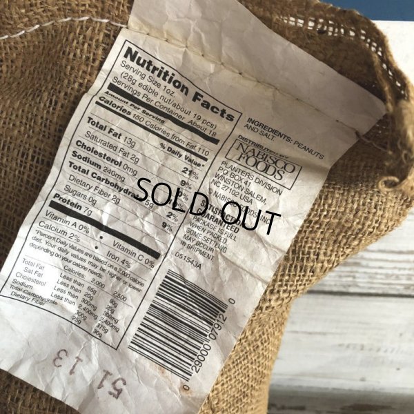 画像5: Vintage Planters Mr Peanuts Burlap Bag ROASTED PEANUTS 1LB (S422)