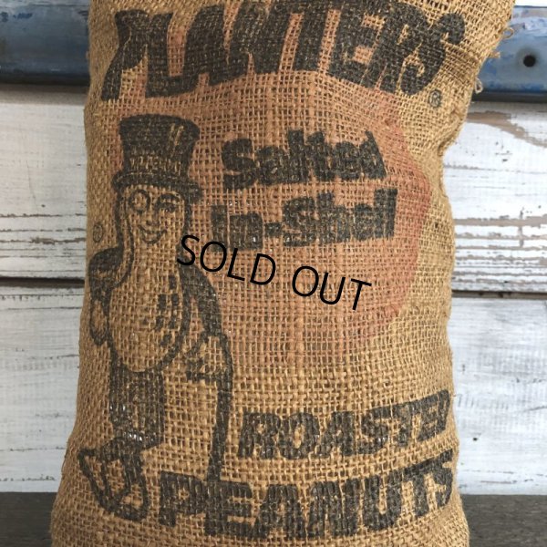 画像7: Vintage Planters Mr Peanuts Burlap Bag ROASTED PEANUTS 1LB (S422)