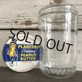 Vintage Planters Mr Peanuts Penut Butter Glass Bottle (S425)