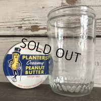 Vintage Planters Mr Peanuts Penut Butter Glass Bottle (S425)