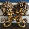 画像1: 70s Vintage Homco Wall Deco Gold Lion (S434)  (1)