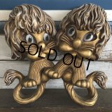 70s Vintage Homco Wall Deco Gold Lion (S434) 