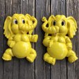 画像4: 70s Vintage Homco Wall Deco Yellow Elephant (S433) 