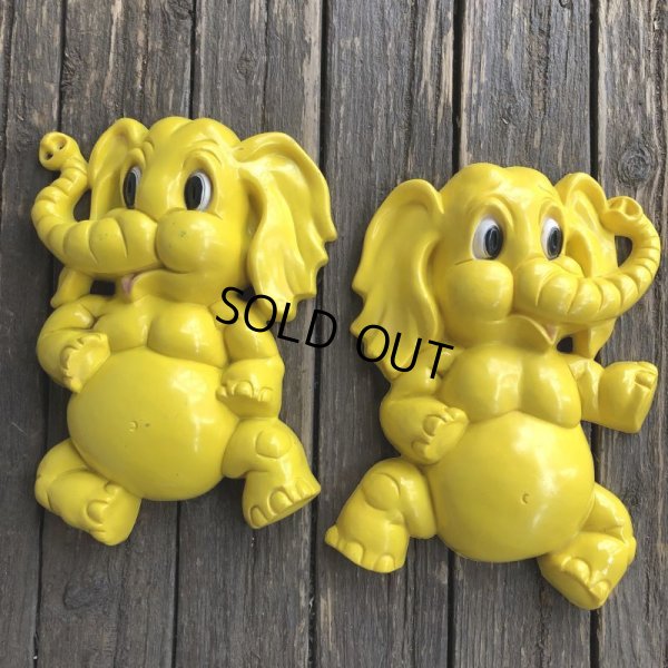 画像10: 70s Vintage Homco Wall Deco Yellow Elephant (S433) 