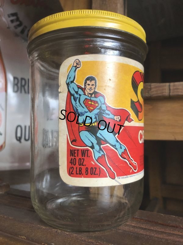 画像6: 80s Vintage Super Man DC comics PEANUT BUTTER Jar Bottles (S444)