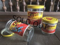 80s Vintage Super Man DC comics PEANUT BUTTER Jar Bottles (S444)
