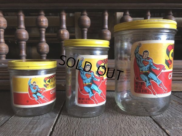 画像2: 80s Vintage Super Man DC comics PEANUT BUTTER Jar Bottles (S444)