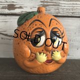Vintage Orange Chalkware Statue Bank (S488)