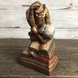 画像2: Vintage Darwin Monkey On Books w/ Skull Chalkware Statue (S485) (2)