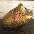 画像3: Vintage Ceramic Frog Bank Hippie Flower Power Psychedelic Gold (S489)