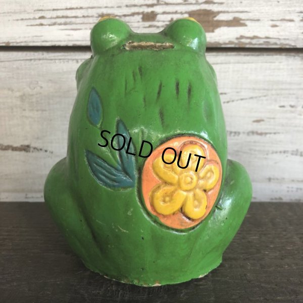 画像3: Vintage Ceramic Frog Bank Hippie Flower Power Psychedelic (S488)