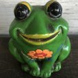 画像6: Vintage Ceramic Frog Bank Hippie Flower Power Psychedelic (S488)