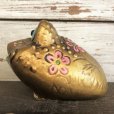 画像5: Vintage Ceramic Frog Bank Hippie Flower Power Psychedelic Gold (S489)