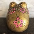 画像4: Vintage Ceramic Frog Bank Hippie Flower Power Psychedelic Gold (S489)