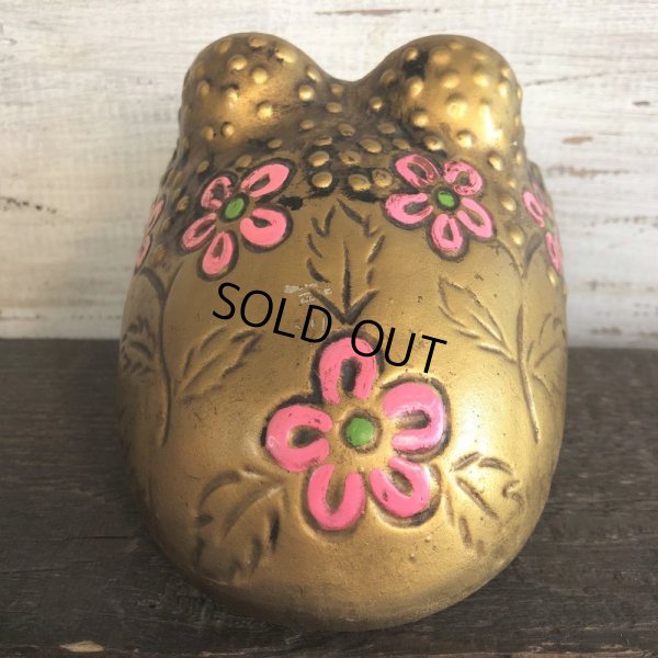 画像4: Vintage Ceramic Frog Bank Hippie Flower Power Psychedelic Gold (S489)
