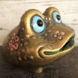 画像7: Vintage Ceramic Frog Bank Hippie Flower Power Psychedelic Gold (S489)
