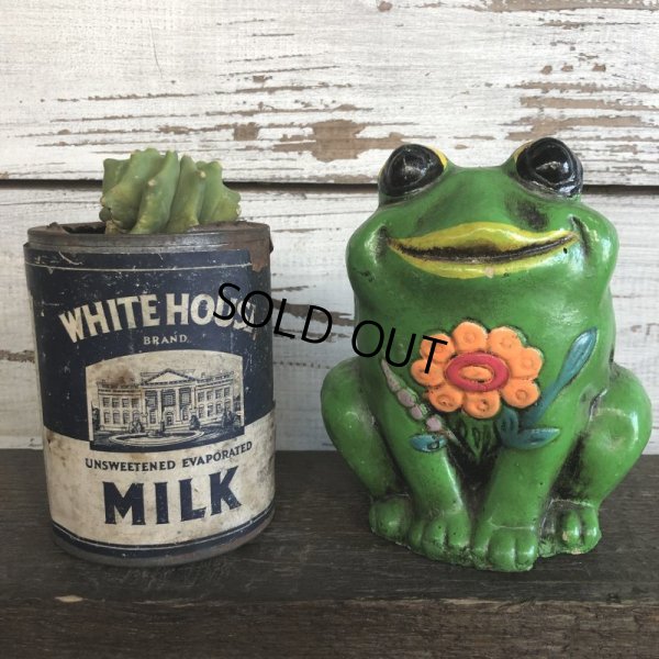 画像1: Vintage Ceramic Frog Bank Hippie Flower Power Psychedelic (S488)