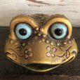 画像2: Vintage Ceramic Frog Bank Hippie Flower Power Psychedelic Gold (S489) (2)