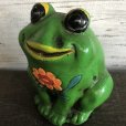 画像5: Vintage Ceramic Frog Bank Hippie Flower Power Psychedelic (S488)