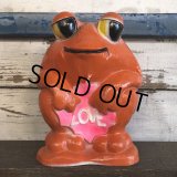 Vintage Psychedelic Hippie Frog Piggy Bank LOVE (S516)
