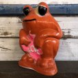 画像2: Vintage Psychedelic Hippie Frog Piggy Bank LOVE (S516) (2)