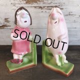 Vintage Weird Ceramic Bookends (S546)