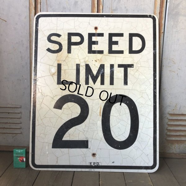 画像1: Vintage Road Sign SPEED LIMIT 20 (S575) 