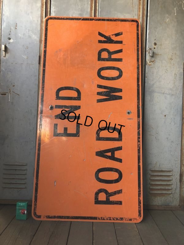 画像1: Vintage Road Sign END ROAD WORK (S576) 